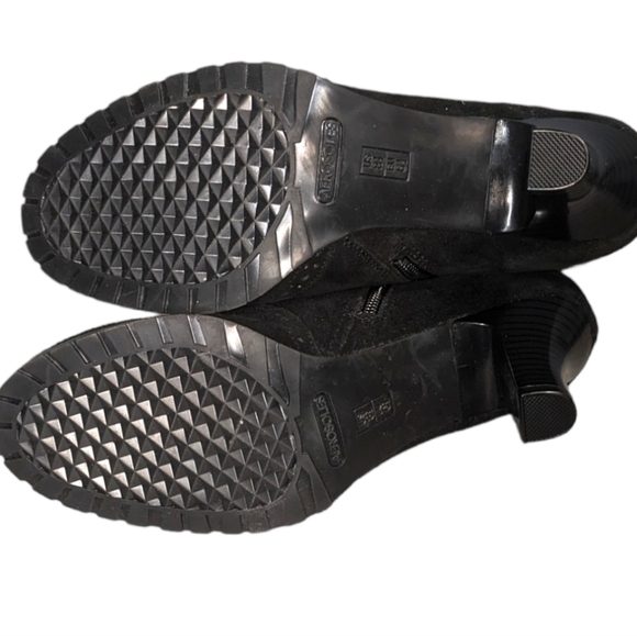 Aerosole suede lace-up heeled ankle booties black 8.5 - Picture 5 of 6